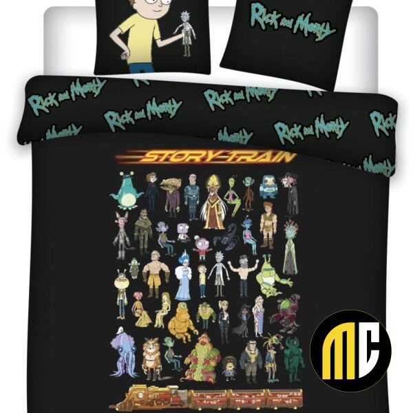RICK & MORTY - Parure de lit 240x220cm - Story Train '100% Coton'