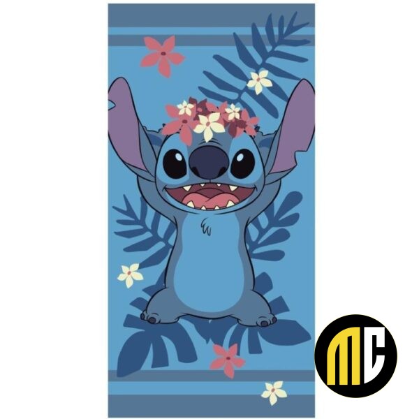 LILO & STITCH - Fleurs - Serviette de Plage 100% Polyester 70x140cm