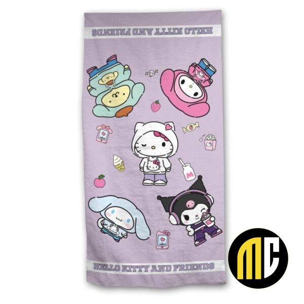HELLO KITTY - Serviette de Plage 100% Coton - 90x170cm