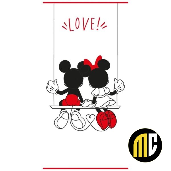 DISNEY - Mickey & Minnie "Love" - Serviette de Plage - 70x140cm