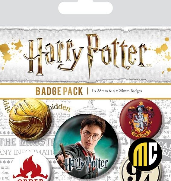 HARRY POTTER - Pack 5 Badges - Gryffindor