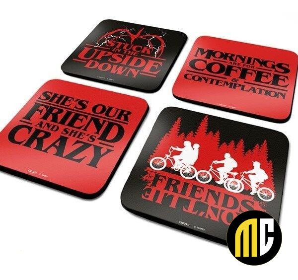 STRANGER THINGS - Pack de 4 Dessous de Verre - Phrases