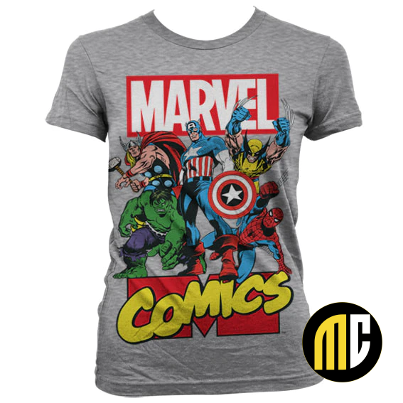 MARVEL - T-Shirt Comics Heroe GIRL - Grey (XXL)