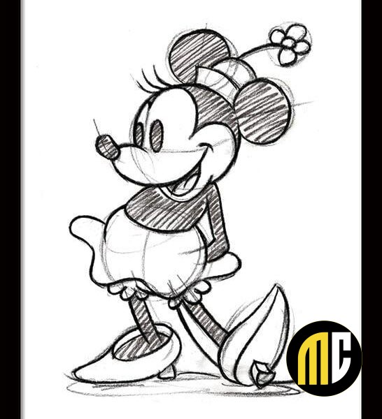 DISNEY - Framed 30X40 Print - Minnie Mouse Sketched Single