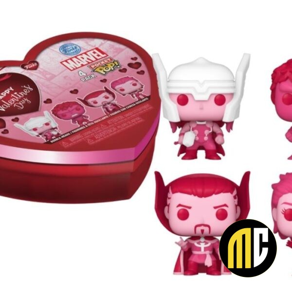 MARVEL CLASSICS - Pocket Pop Keychain Valentine - Box 4 Pieces
