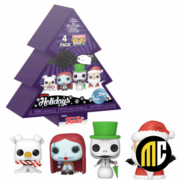 NBX - Pocket Pop Keychains 4 Pack- Tree Holiday