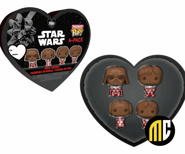 STAR WARS - Pocket Pop Keychains 4 Pack-Saint-Valentin (Look Chocolat)