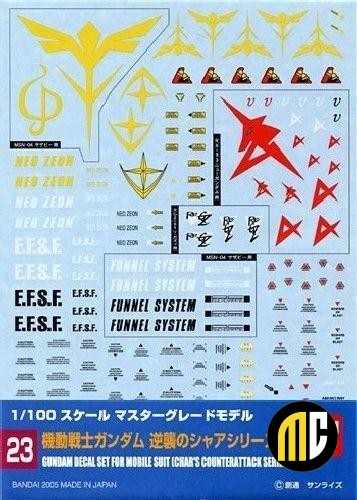 GUNDAM - GUNDAM DECAL 023 - MG Multiuse Char's Counterattack