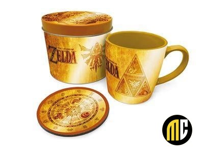 THE LEGEND OF ZELDA - Golden Triforce - Box métal, mug & sous verre