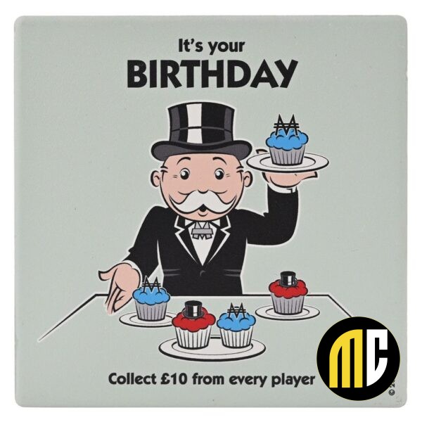 MONOPOLY - It's your Birthday - Sous Verre Carré en Céramique
