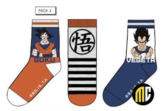 DRAGON BALL - Pack de 3 Chausettes Goku/Vegeta (T27/30)