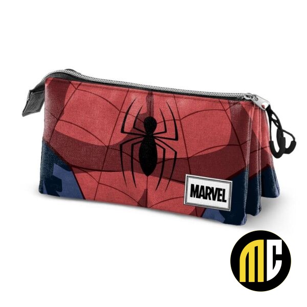 SPIDERMAN - Plumier 3 compartiments '23x11x10' - Matière Recyclée
