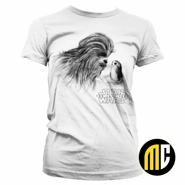 STAR WARS 8 The Last Jedi - T-Shirt Chewbacca with Porg - GIRLY (XL)