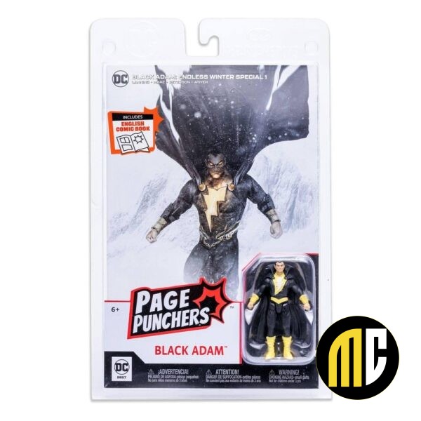DC - Black Adam -Figure Page Punchers 8cm et Comic Endless Winter (UK)