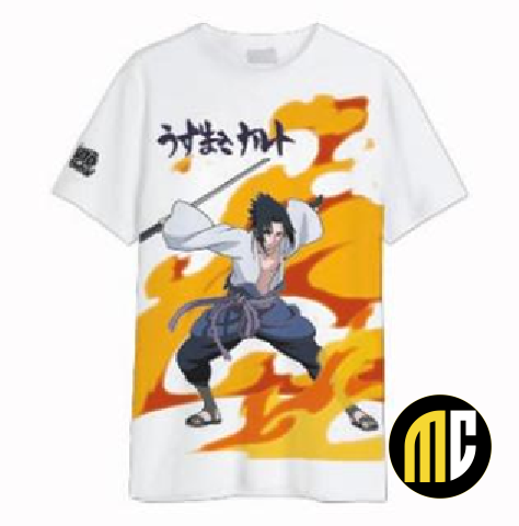 NARUTO SHIPPUDEN - Sasuke Uchiwa - T-Shirt Oversize Homme (L)