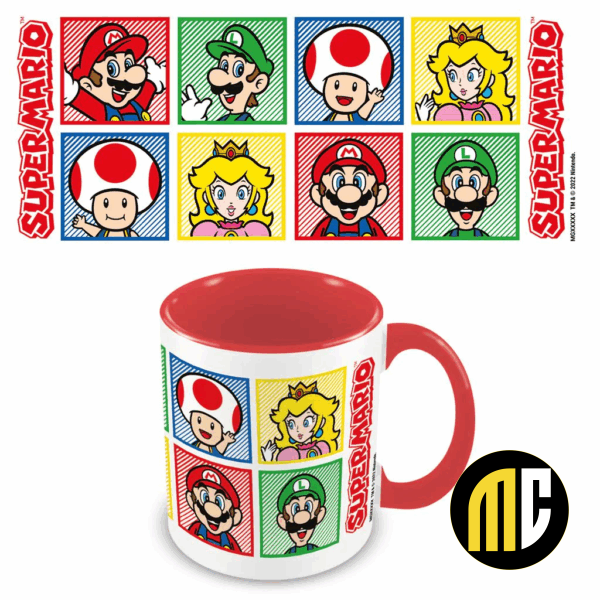 SUPER MARIO - 4 Couleur - Mug intérieur coloré 315ml