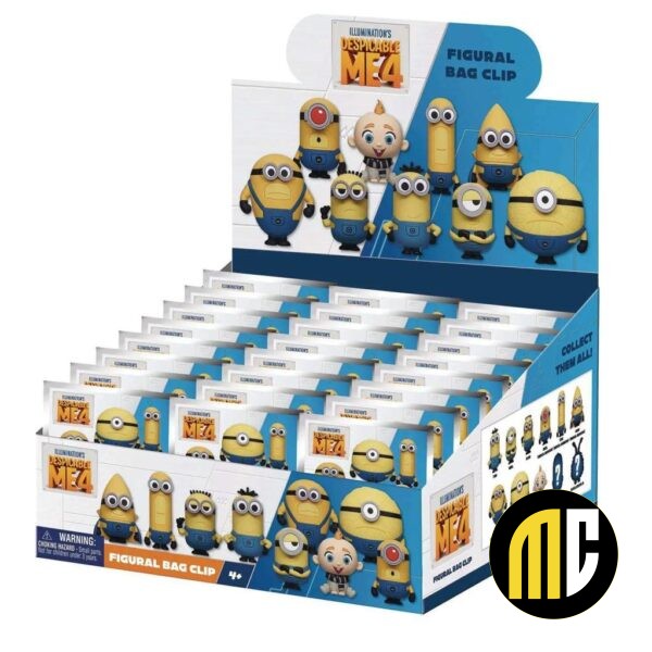 MOI MOCHE ET MECHANT 4 - Series 1 - 3D Foam Bag Clip (Display 24 Pcs)