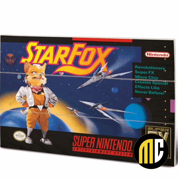 SUPER NINTENDO - Star Fox - Impression sur bois 20x29.5cm