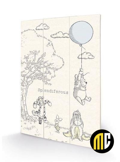 DISNEY - Winnie the Pooh - Impression sur bois 20x29.5cm