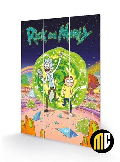 RICK & MORTY - Portal - Impression sur bois 20x29.5cm