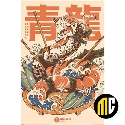ILUSTRATA - Dragon Sushi - Poster 61 x 91cm