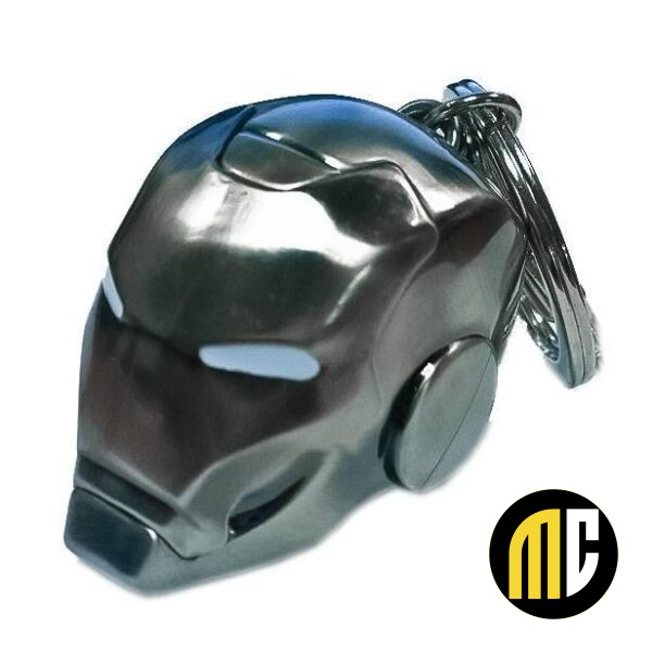 MARVEL - 3D Metal Keychain Blister Box - Iron Man SILVER Helmet