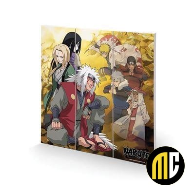 NARUTO - Fallen Leaves and F.Comrades - Impression sur bois 30X30cm