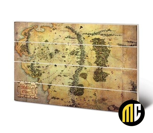 THE HOBBIT - Journey Map - Impression sur bois 40x59cm