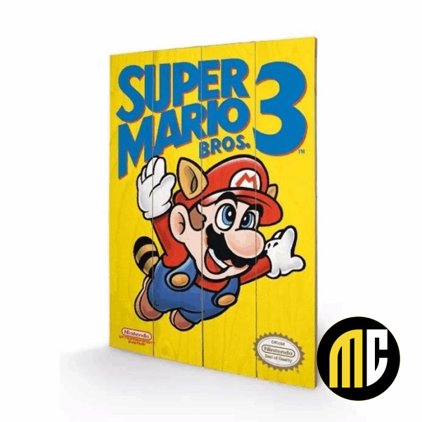 NINTENDO - Super Mario Bros 3 - Impression sur bois 40x59cm