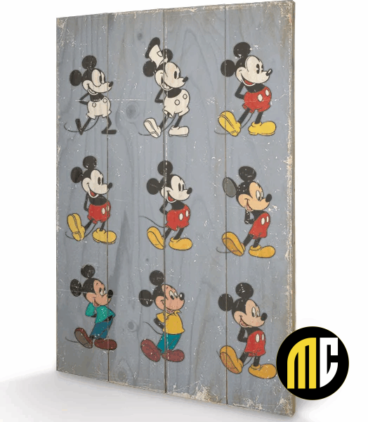 DISNEY - Mickey Mouse Evolution Color - Impression sur bois 40x59cm