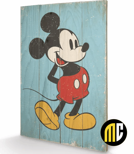 DISNEY - Mickey Mouse Retro - Impression sur bois 40x59cm REPROD