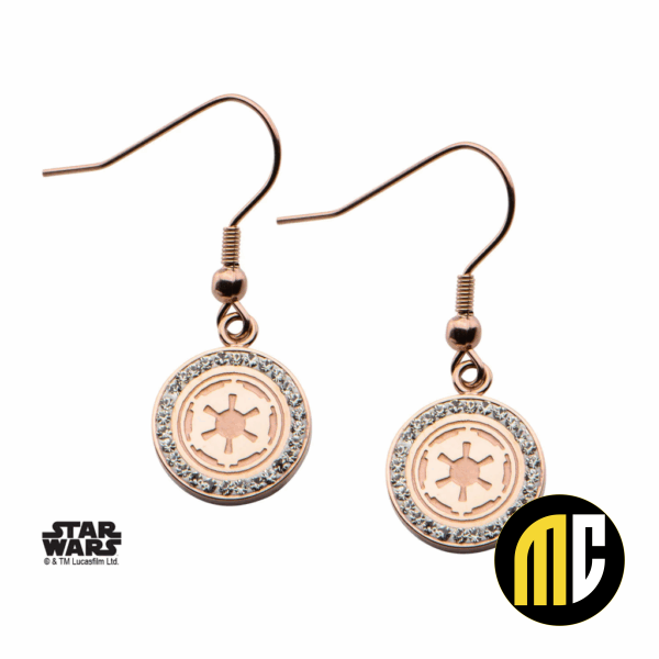 STAR WARS - Stainless Steel Gold P Empire Symbol Hook Dangle Earrings