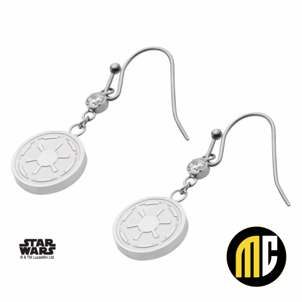 STAR WARS - Women's Stainless Steel Empire Symbol Hook Dangle Earrings