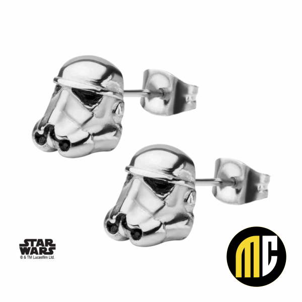 STAR WARS - Stainless Steel 3D Stormtrooper Stud Earrings