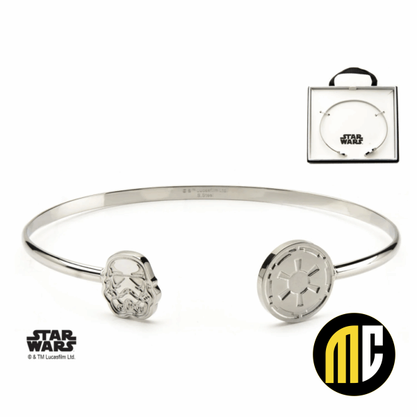 STAR WARS - Women's Stainless Steel Stormtrooper Cuff Bangle Bracelet