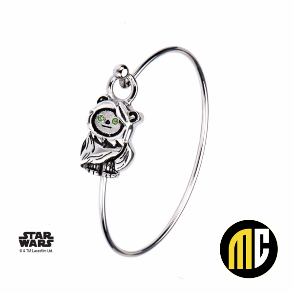 STAR WARS - Women's Stainless Steel 3D Ewok Bangle Bracelet