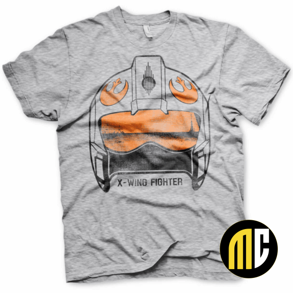 STAR WARS - T-Shirt X-Wing Fighter Helmet - H.Grey (XL)