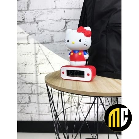 HELLO KITTY - Réveil avec lampe LED - 17cm