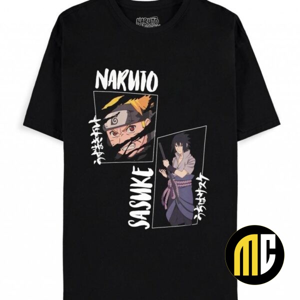NARUTO SHIPPUDEN - Naruto & Sasuke - T-Shirt Homme (S)