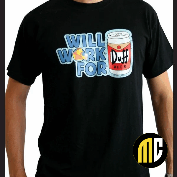 SIMPSONS - T-Shirt Homme Noir Duff (S)
