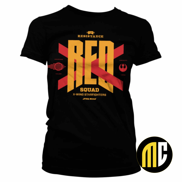 STAR WARS 7 - T-Shirt Red Squad GIRL - Black (S)