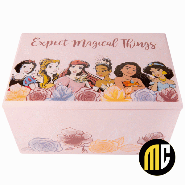 PRINCESSES - Boîte à Bijoux en Bois - 18x 11,5x 10 cm