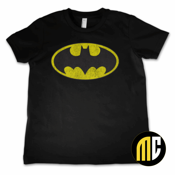 BATMAN - T-Shirt KIDS Distressed Logo (10 Years)