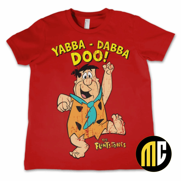 THE FLINTSTONES - T-Shirt KIDS Yabba-Dabba-Doo - Red (4 Years)