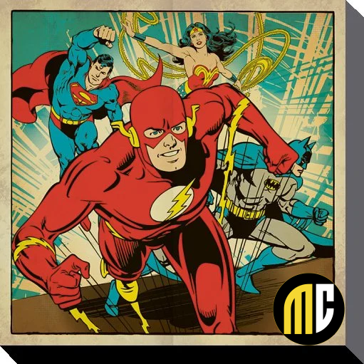 DC COMICS - Canvas 40X40 '38mm' - Heroes Together